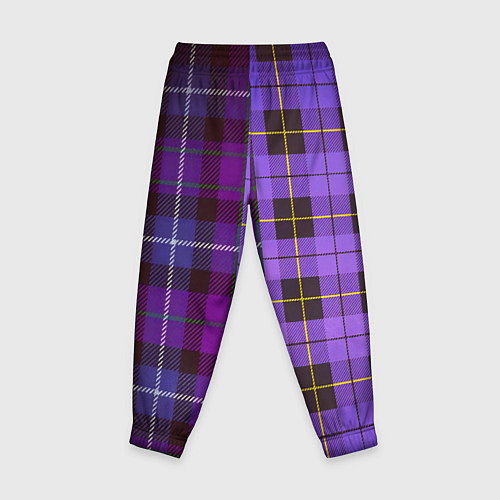 Детские брюки Purple Checkered / 3D-принт – фото 2