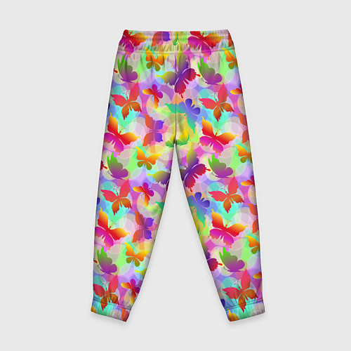 Детские брюки Разноцветные Бабочки Color / 3D-принт – фото 2