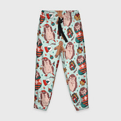 Брюки детские Новогодний ёжик и щелкунчик, цвет: 3D-принт