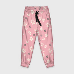 Детские брюки Розовый принт лапки