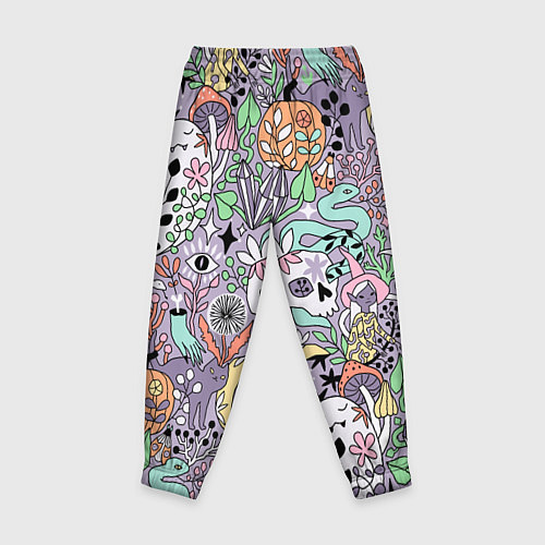 Детские брюки Хэллоуин Ведьма, кот, череп, тыква, призрак и гриб / 3D-принт – фото 2