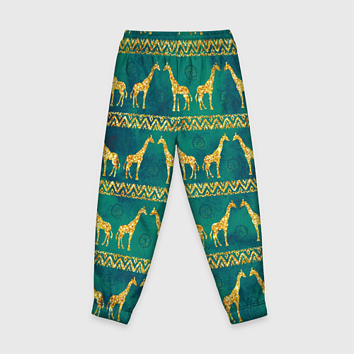 Детские брюки Золотые жирафы паттерн / 3D-принт – фото 2