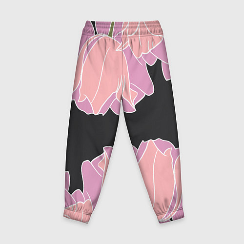 Детские брюки Розовые цветы-кристаллы / 3D-принт – фото 2