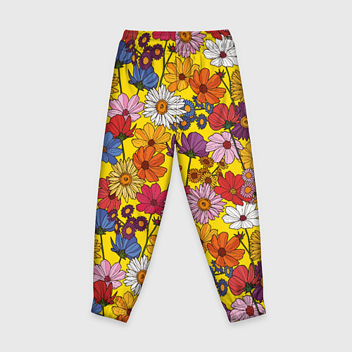 Детские брюки Цветочки-лютики на желтом фоне / 3D-принт – фото 2