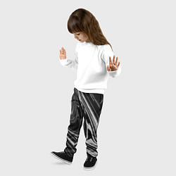 Брюки детские Черно-белый мрамор, цвет: 3D-принт — фото 2