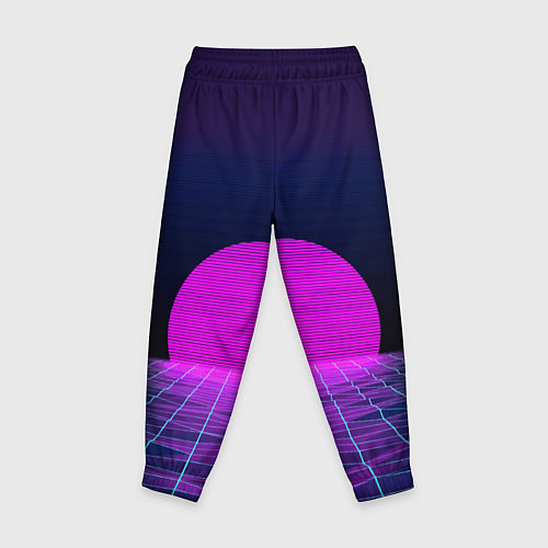 Детские брюки Закат розового солнца Vaporwave Психоделика / 3D-принт – фото 2