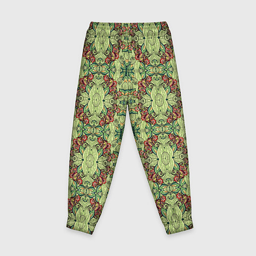Детские брюки Зеленые и коричневые узоры / 3D-принт – фото 2