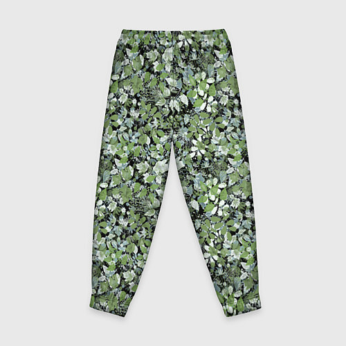 Детские брюки Летний лесной камуфляж в зеленых тонах / 3D-принт – фото 2