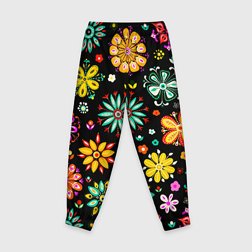 Детские брюки MULTICOLORED FLOWERS / 3D-принт – фото 2