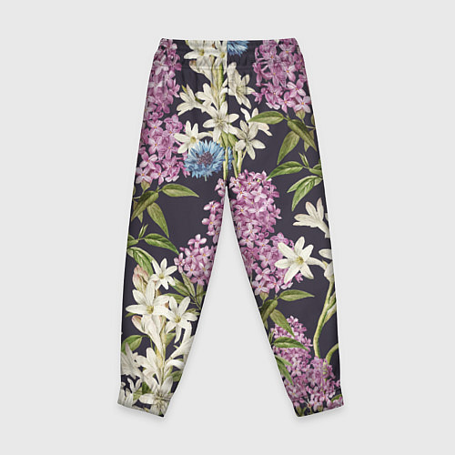 Детские брюки Цветы Розово-Сиреневые / 3D-принт – фото 2