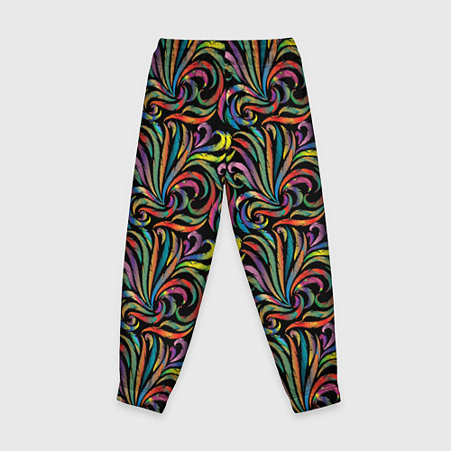 Детские брюки Разноцветные яркие узоры / 3D-принт – фото 2