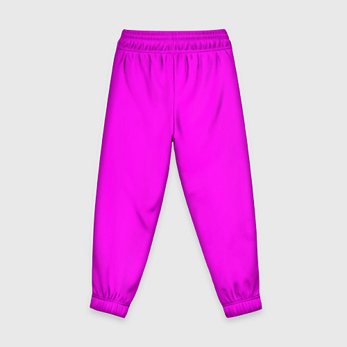 Детские брюки Однотонный розовый неоновый Пион / 3D-принт – фото 2