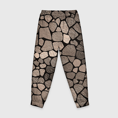 Детские брюки Черно-коричневая текстура камня / 3D-принт – фото 2