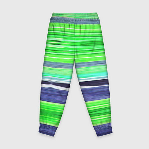 Детские брюки Сине-зеленые абстрактные полосы / 3D-принт – фото 2