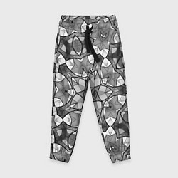 Детские брюки Черно-белый геометрический мозаичный узор