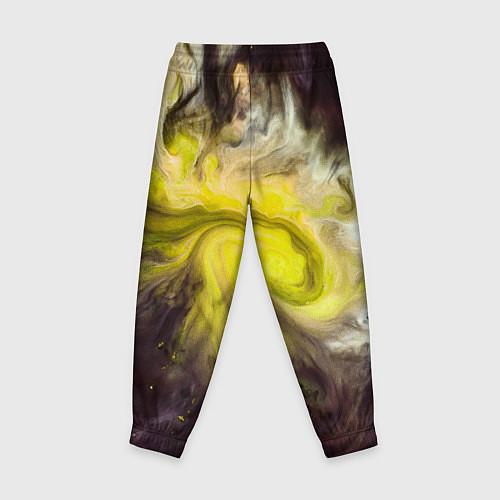Детские брюки Неоновые краски - Жёлтый / 3D-принт – фото 2