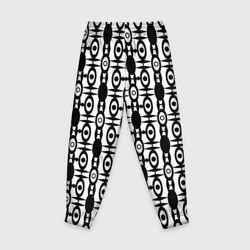Детские брюки Черно-белый современный узор / 3D-принт – фото 2