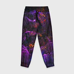 Детские брюки Неоновые лучи и листья - Фиолетовый