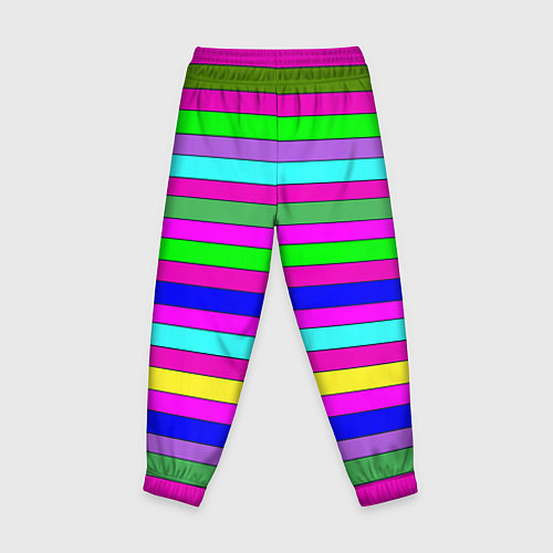 Детские брюки Multicolored neon bright stripes / 3D-принт – фото 2