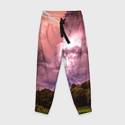 Детские брюки Грозовые разряды молний над лесным озером