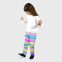 Брюки детские Многоцветные волны, цвет: 3D-принт — фото 2