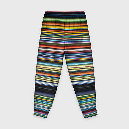 Детские брюки Абстрактное множество разноцветных линий / 3D-принт – фото 2