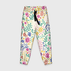 Детские брюки Цветы Нарисованные Разноцветные