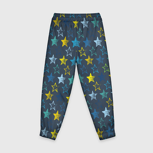 Детские брюки Парад звезд на синем фоне / 3D-принт – фото 2