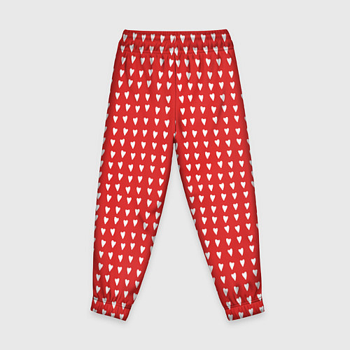 Детские брюки Красные сердечки паттерн / 3D-принт – фото 2