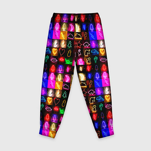 Детские брюки Neon glowing objects / 3D-принт – фото 2