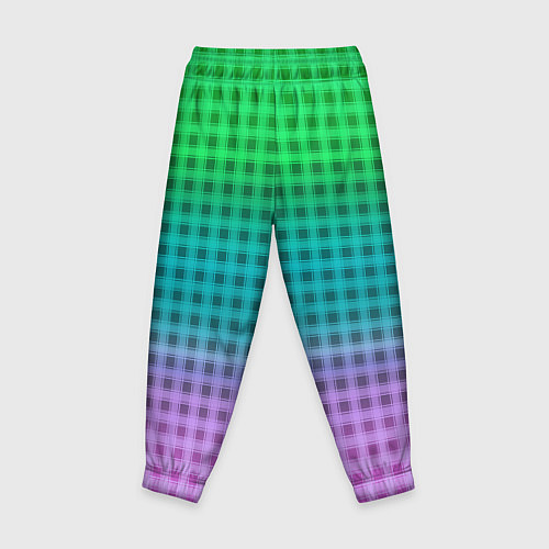Детские брюки Gradient lilac green plaid / 3D-принт – фото 2
