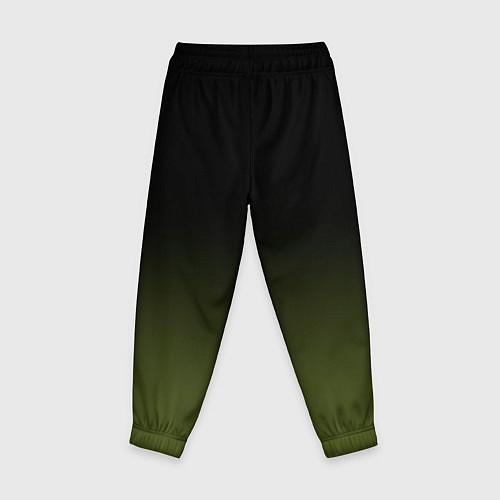 Детские брюки Черный и хвойный зеленый градиент / 3D-принт – фото 2