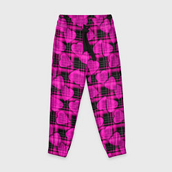 Детские брюки Black and pink hearts pattern on checkered
