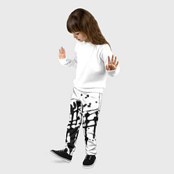 Брюки детские Чёрные кляксы на белом фоне - минимализм, цвет: 3D-принт — фото 2