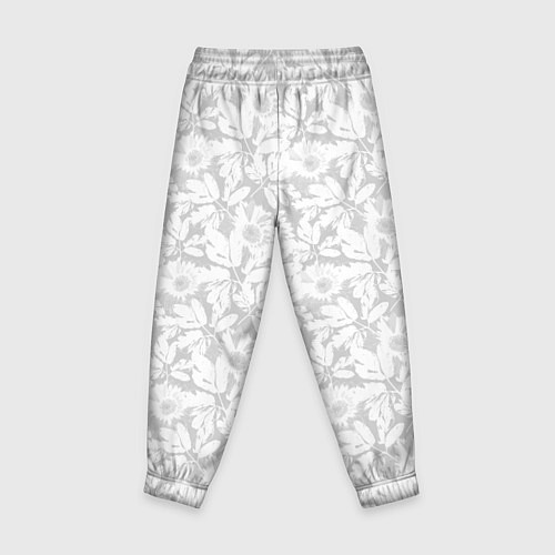 Детские брюки Белые цветы на светло сером / 3D-принт – фото 2