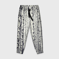 Брюки детские Русские берёзки - роща, цвет: 3D-принт