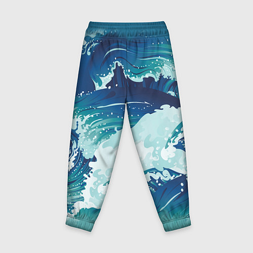 Детские брюки Несущиеся морские волны / 3D-принт – фото 2