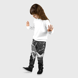 Брюки детские Черно-белый мрамор с трещинами, цвет: 3D-принт — фото 2
