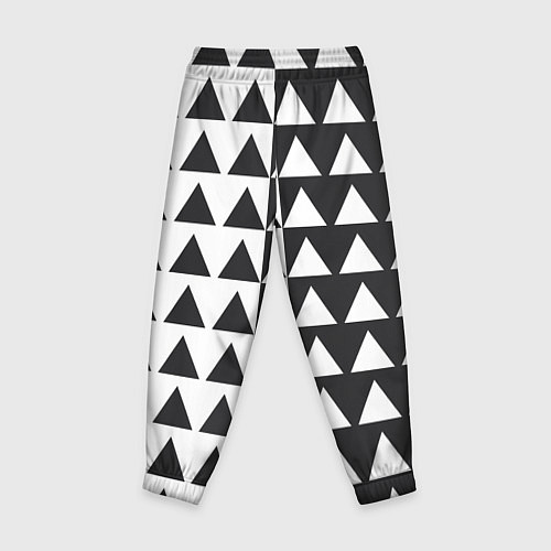 Детские брюки Черно-белые треугольники паттерн / 3D-принт – фото 2