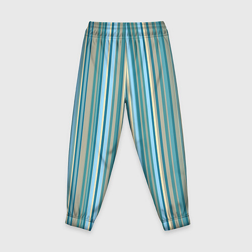 Детские брюки Текстура полосы зелено-голубой / 3D-принт – фото 2