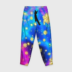 Детские брюки Снежинки и звезды - яркие цвета