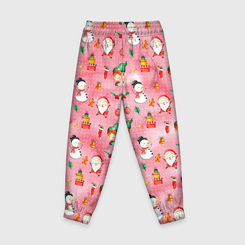 Детские брюки Новый год - снеговики / 3D-принт – фото 2