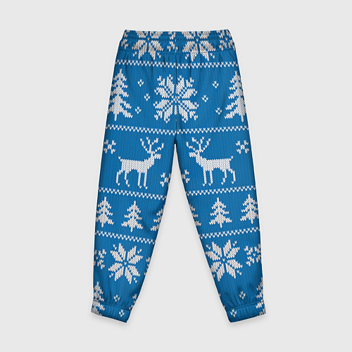 Детские брюки Рождественский синий свитер с оленями / 3D-принт – фото 2