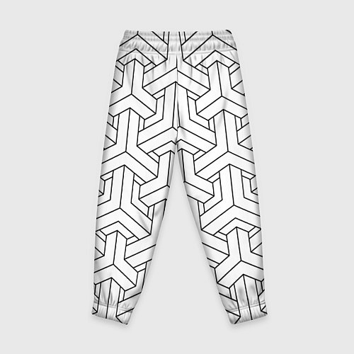 Детские брюки Мозаичный чёрно-белый паттерн / 3D-принт – фото 2