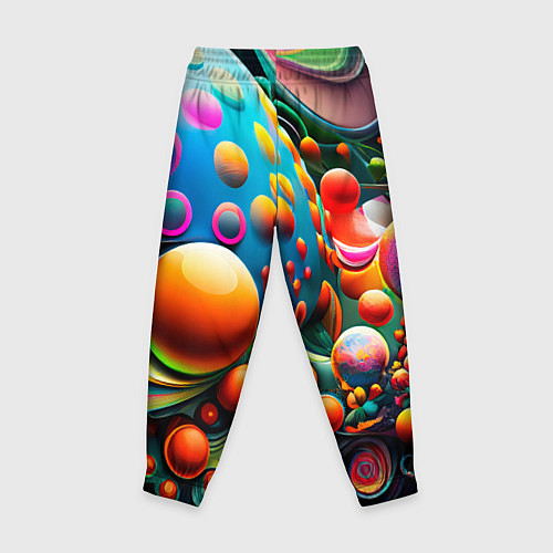 Детские брюки Абстрактные космические шары / 3D-принт – фото 2