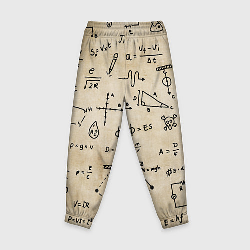 Детские брюки Научные формулы на старой бумаге / 3D-принт – фото 2