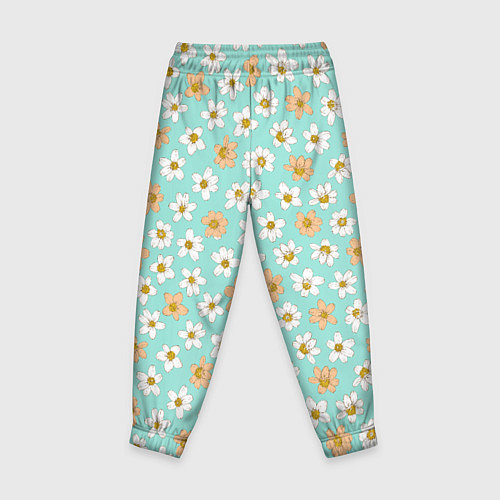 Детские брюки Цветок скетч белый и красный / 3D-принт – фото 2