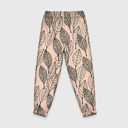 Детские брюки Листья штрихованные / 3D-принт – фото 2