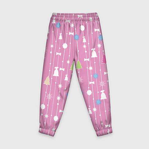 Детские брюки Розовый новый год / 3D-принт – фото 2