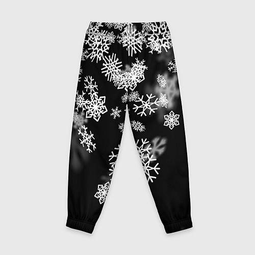 Детские брюки Белые снежинки / 3D-принт – фото 2